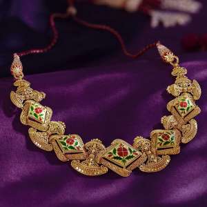 Meenakari Enamel Gold Necklace Set